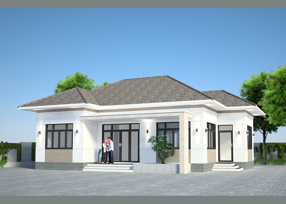 Nhà cấp 4 kích thước 14x9,7m (full hồ sơ kiến trúc, kết cấu, điện nước thi công)